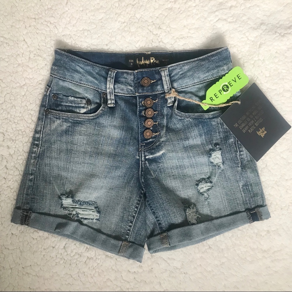 Mid Rise Denim Jean Shorts US Size 0 - Indigo Rein